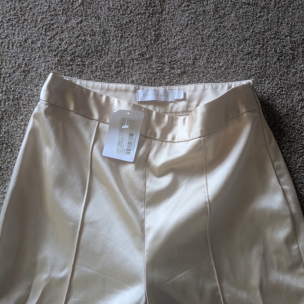 Jonathan Simkhai Satin Cropped Pants – Champagne – Size 2 – NWT - Picture 2 of 7
